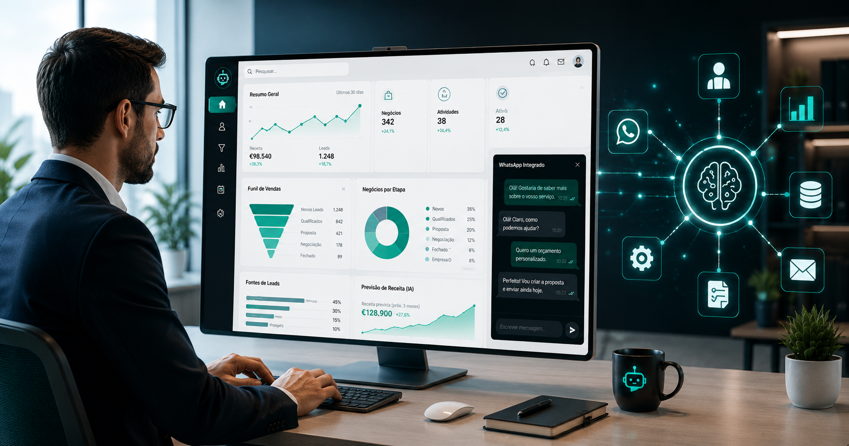 CRM à Medida vs Software Tradicional — LusaBot AI CRM à medida e desenvolvimento de software personalizado com inteligência artificial