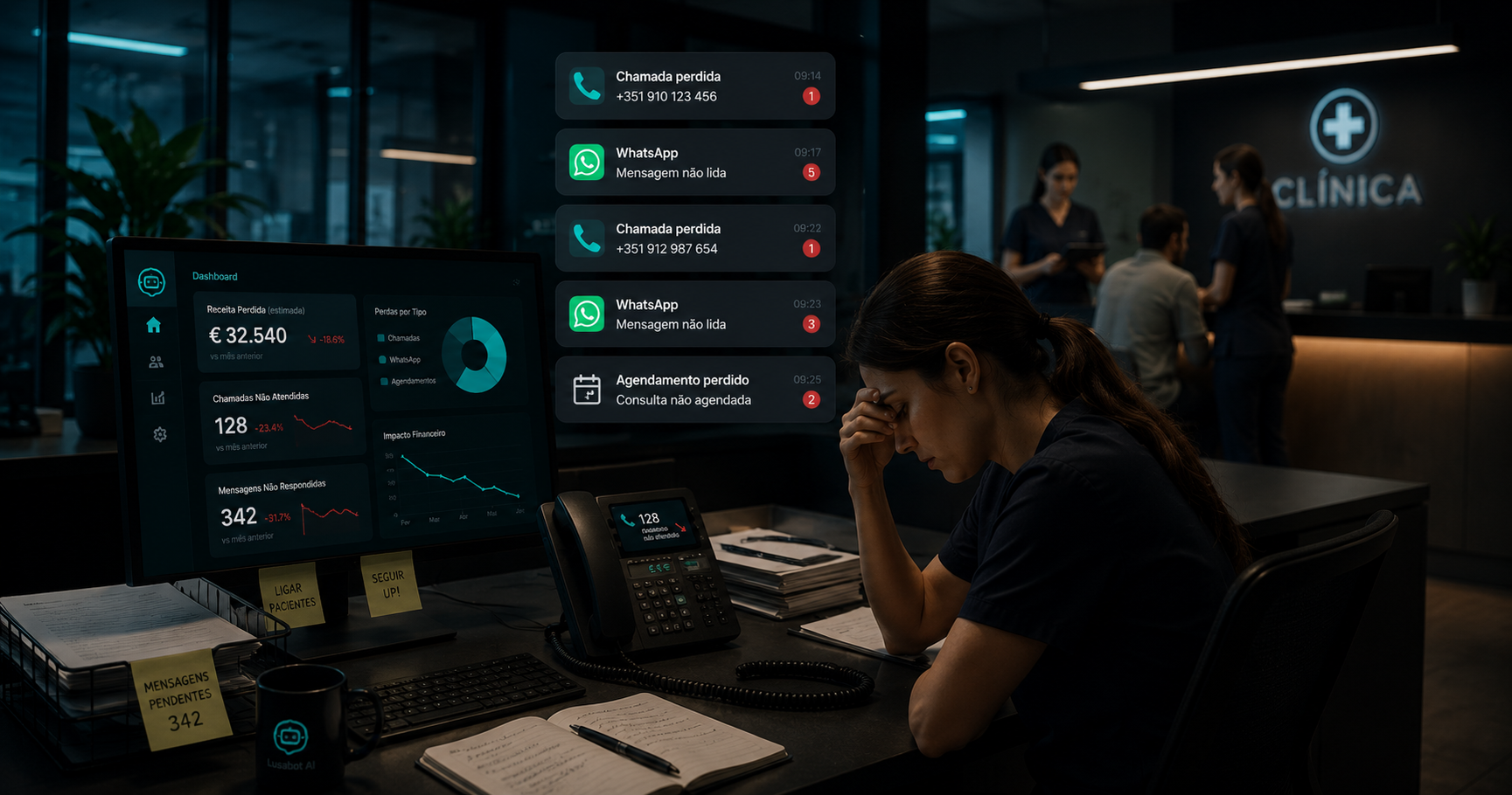 Custos invisíveis do atendimento manual no WhatsApp para clínicas em Portugal
